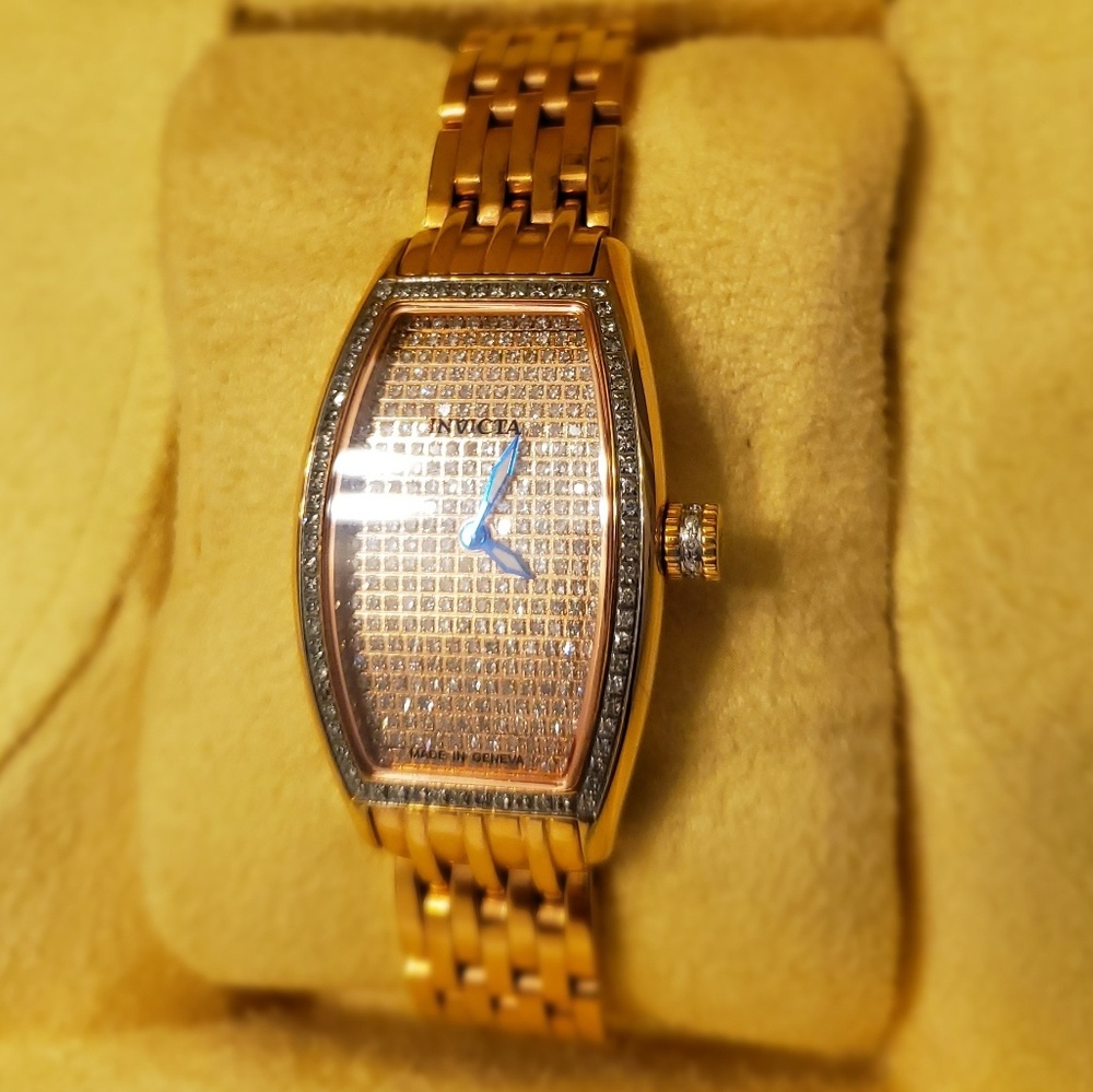 Invicta Rosegold Diamond Face & Bezel Watch